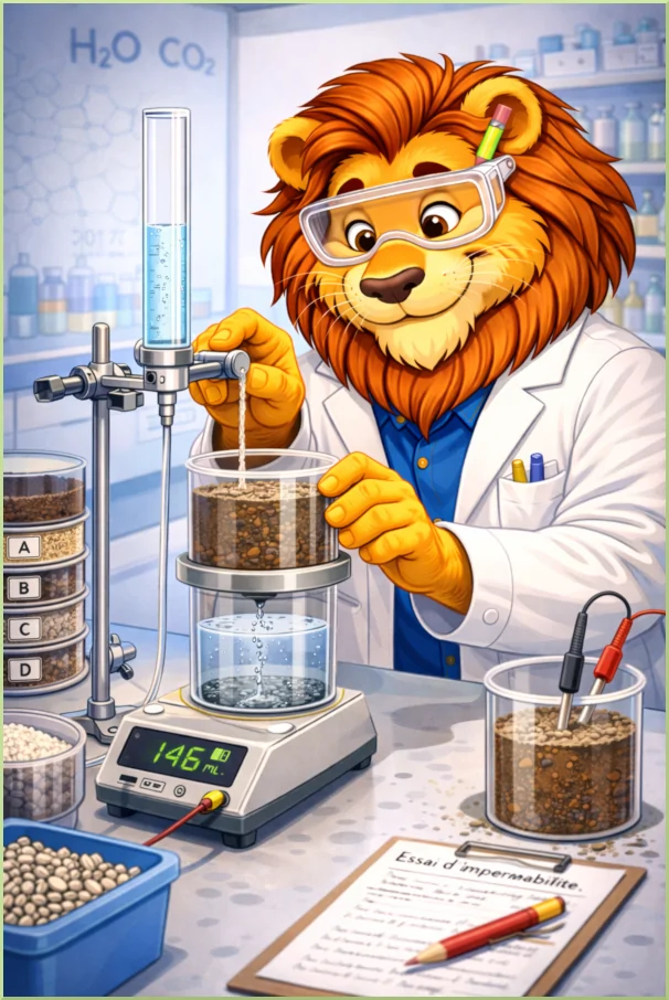 Le lion fait des essais d'imperméabilité